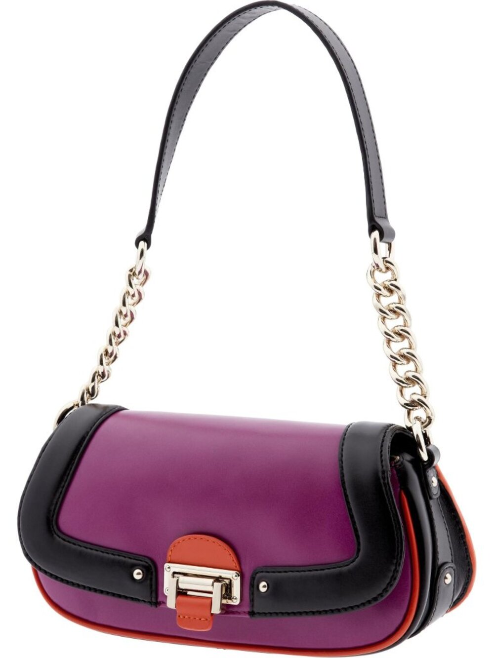 NWT Banana Republic Leather Purse – Purple, Orange & Black Colorblock